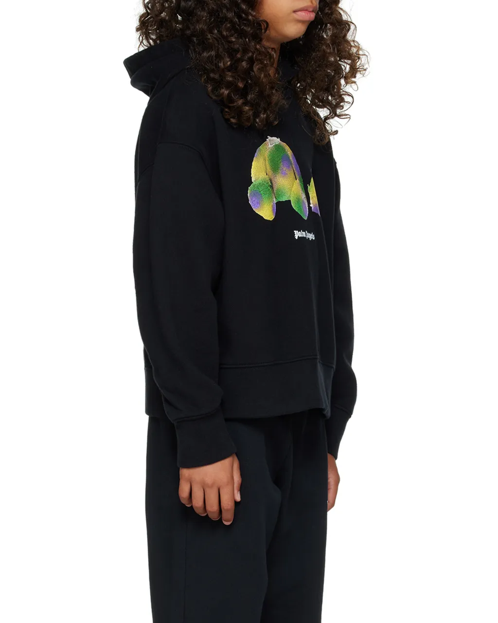 Palm Angels Kids Bear Logo-Printed Drop Shoulder Hoodie