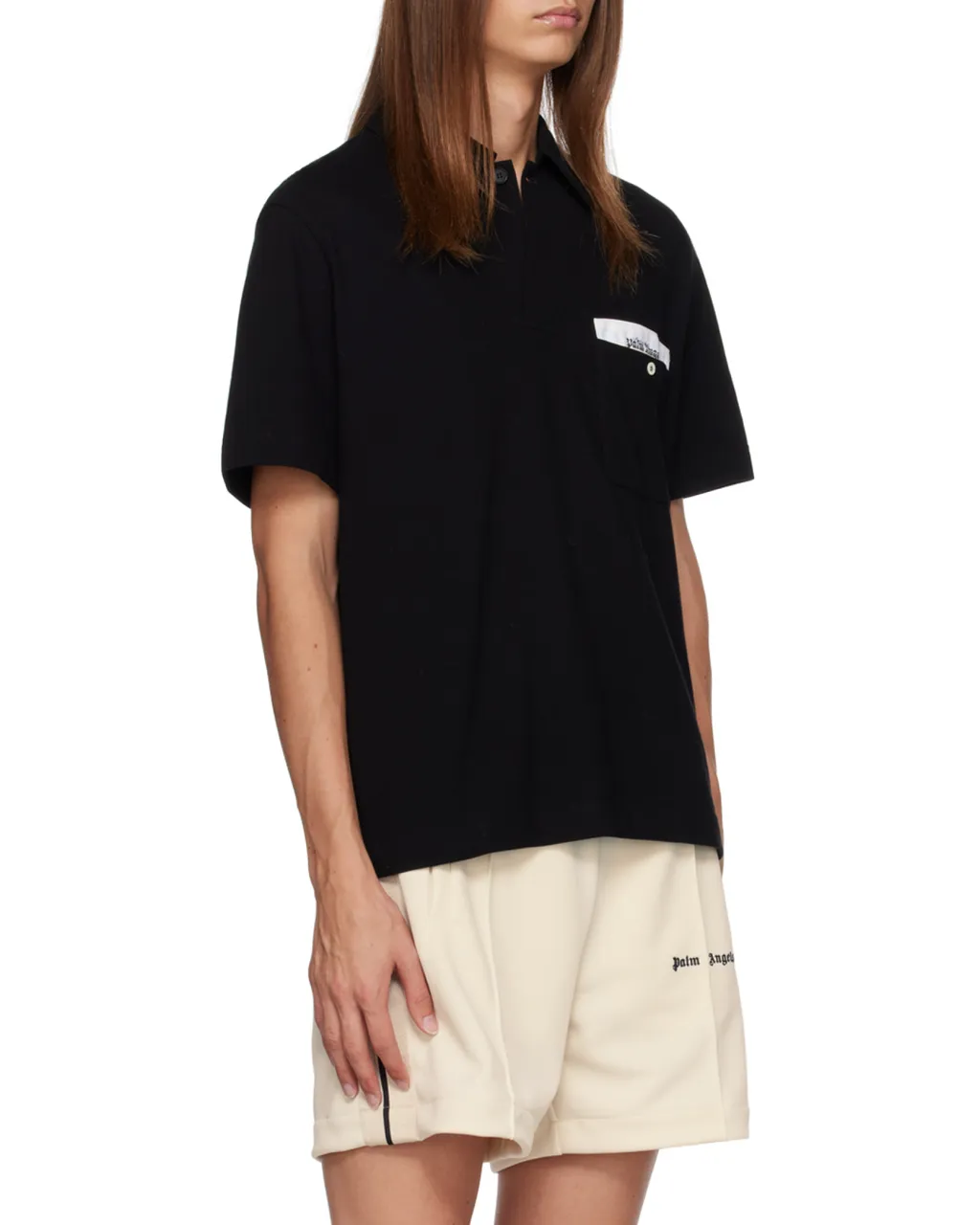 Palm Angels Sartorial Tape Short Sleeved Polo Shirt
