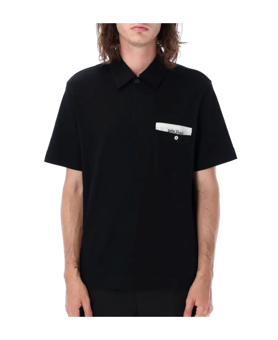 Palm Angels Sartorial Tape Short Sleeved Polo Shirt