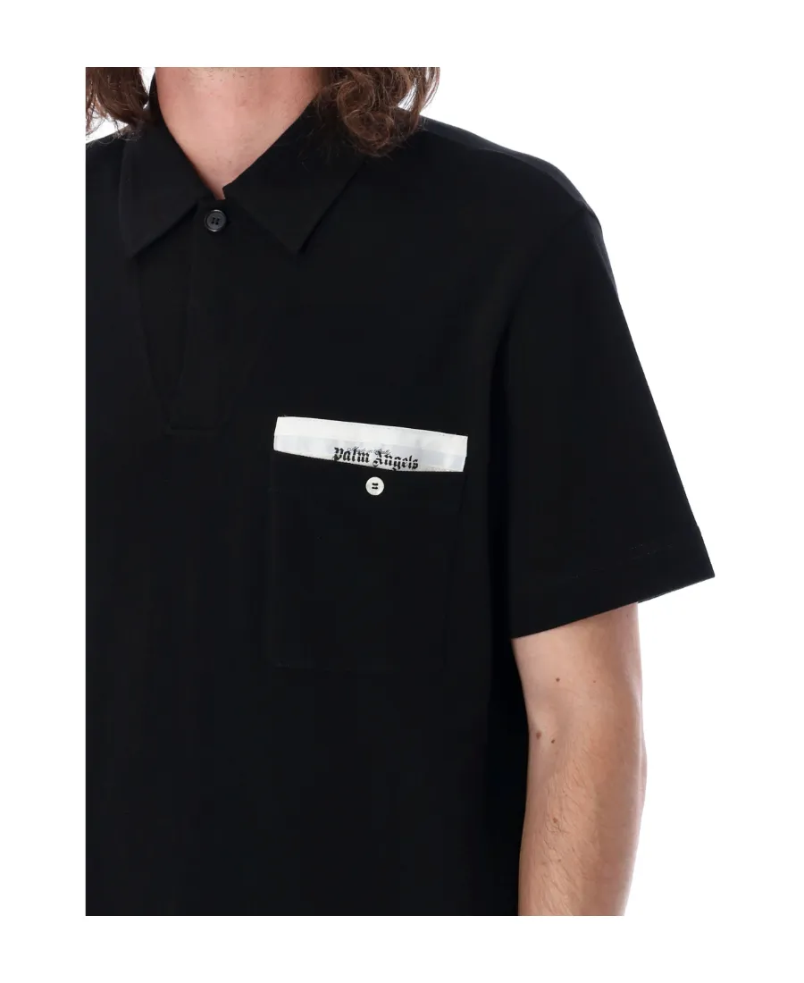 Palm Angels Sartorial Tape Short Sleeved Polo Shirt