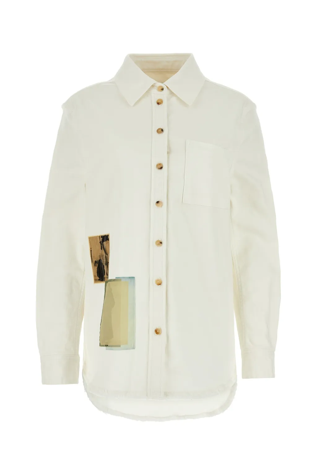 Lanvin Patch Detailed Buttoned Denim Shirt