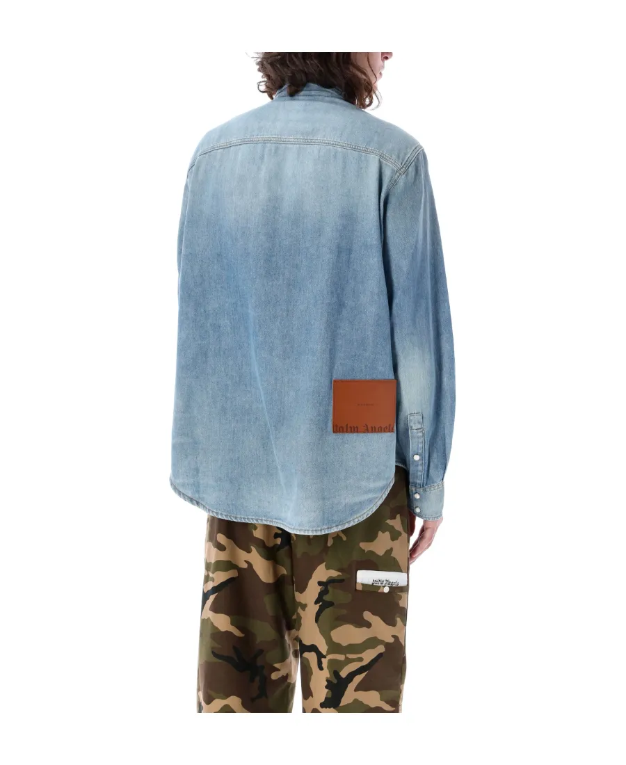 Palm Angels Pa Monogram Denim Shirt