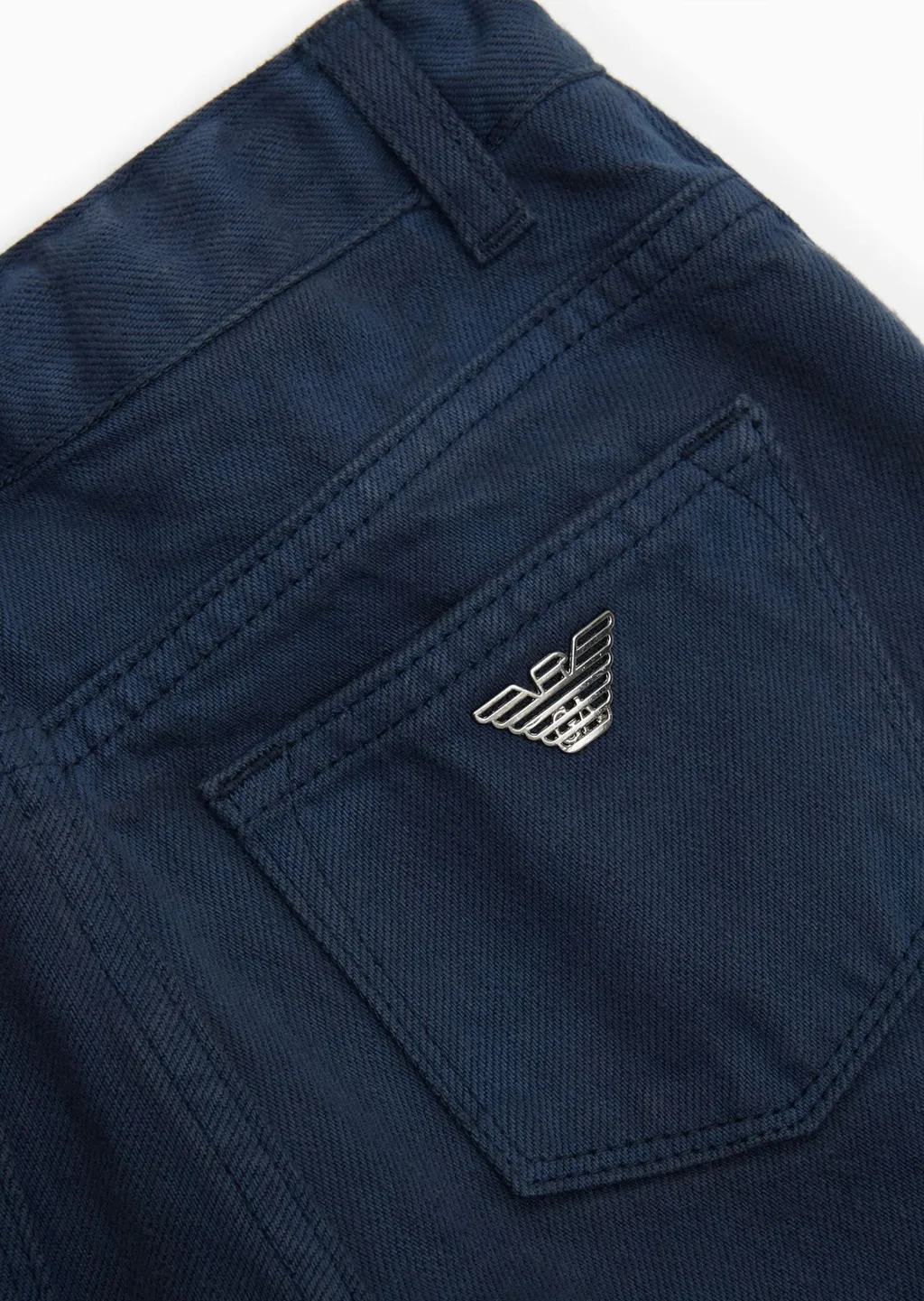 Emporio Armani Kids Logo Plaque Straight Leg Twill Chinos