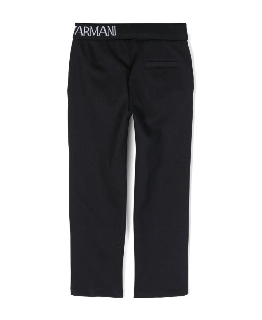 Logo-Waistband Twill Straight-Leg Trousers