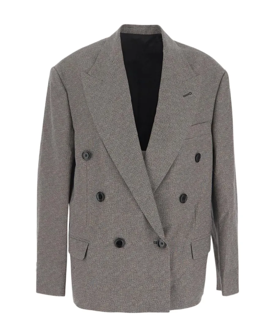 Wide-Lapels Double-Breasted Blazer