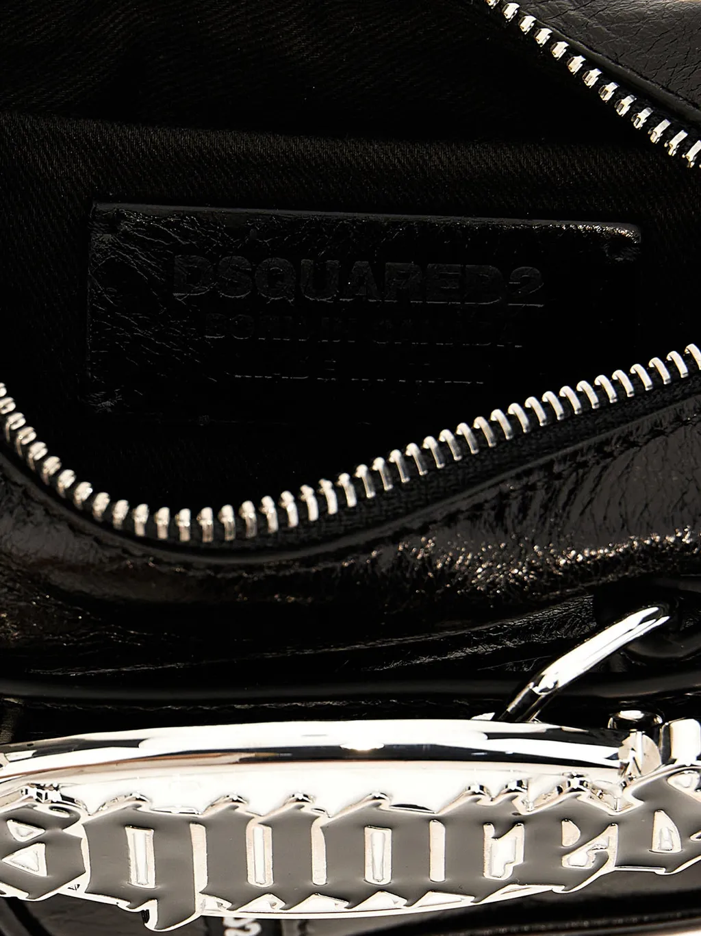 Dsquared2 Gothic Logo Plaque Belted Shoulder Bag