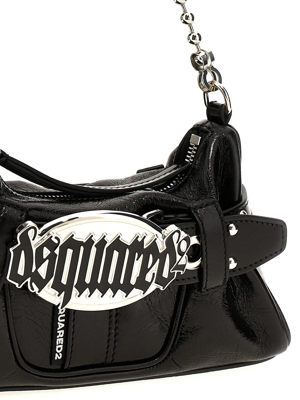 Dsquared2 Gothic Logo Plaque Belted Shoulder Bag