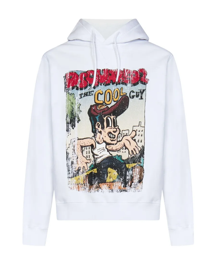 Dsquared2 Graffiti Printed Drawstring Hoodie
