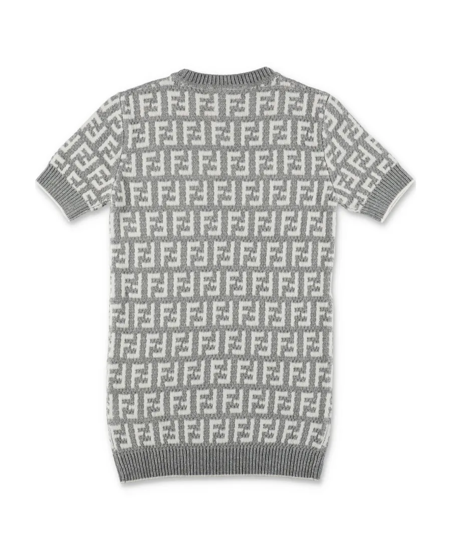 Fendi Kids Ff Motif Knit Mini Dress