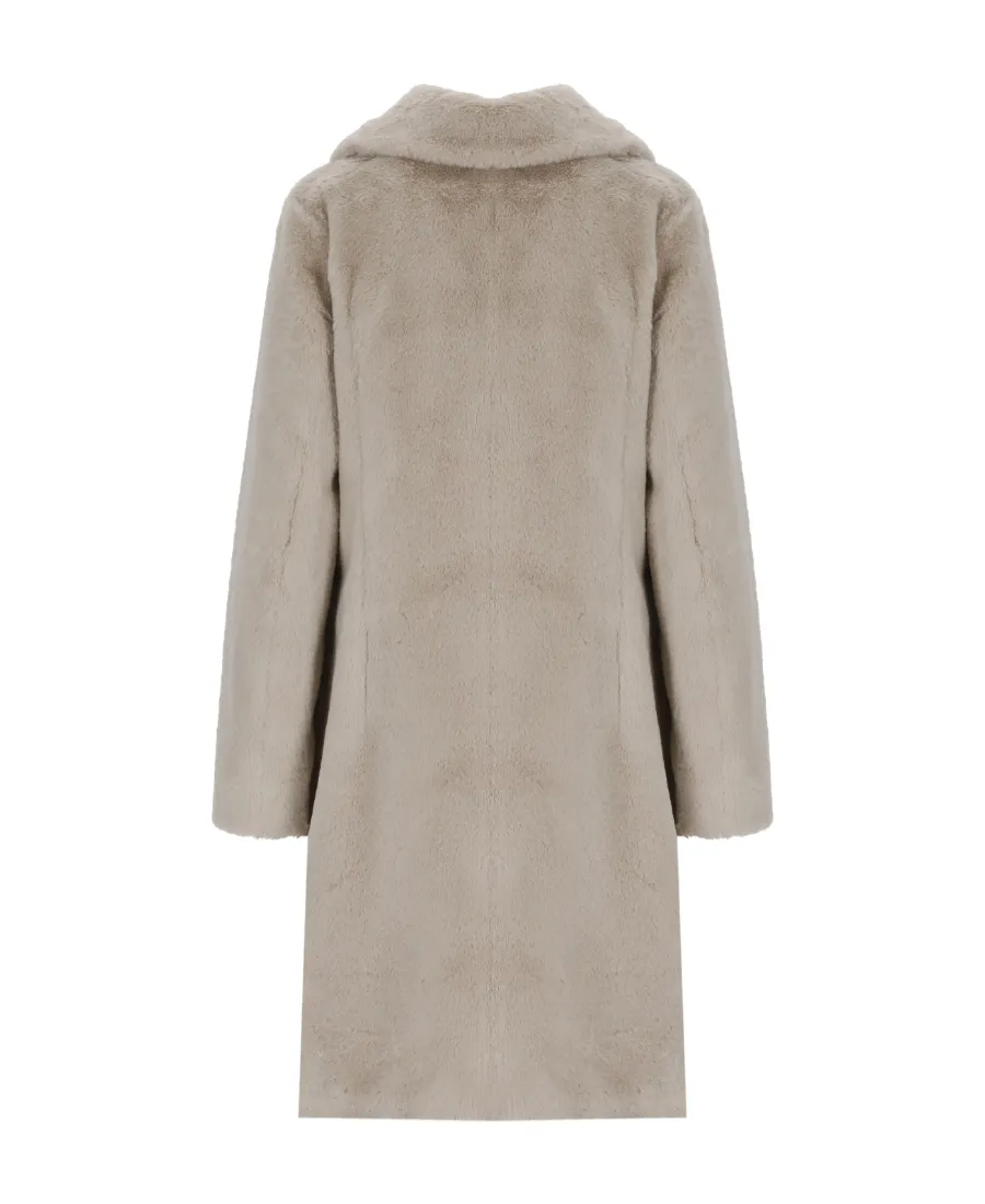 Herno Faux-Fur Single-Breasted Long Sleeved Coat
