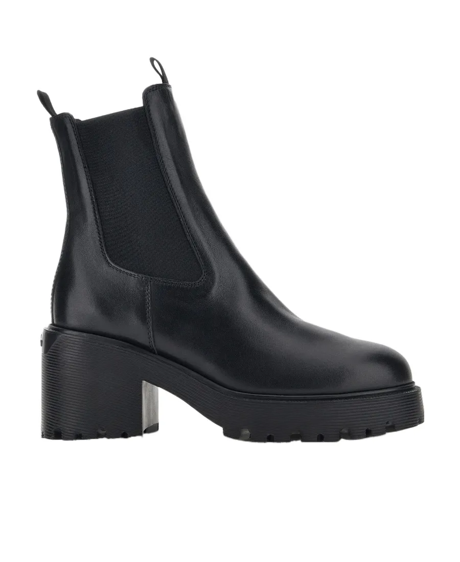 Hogan Round-Toe Slip-On Ankle Boots