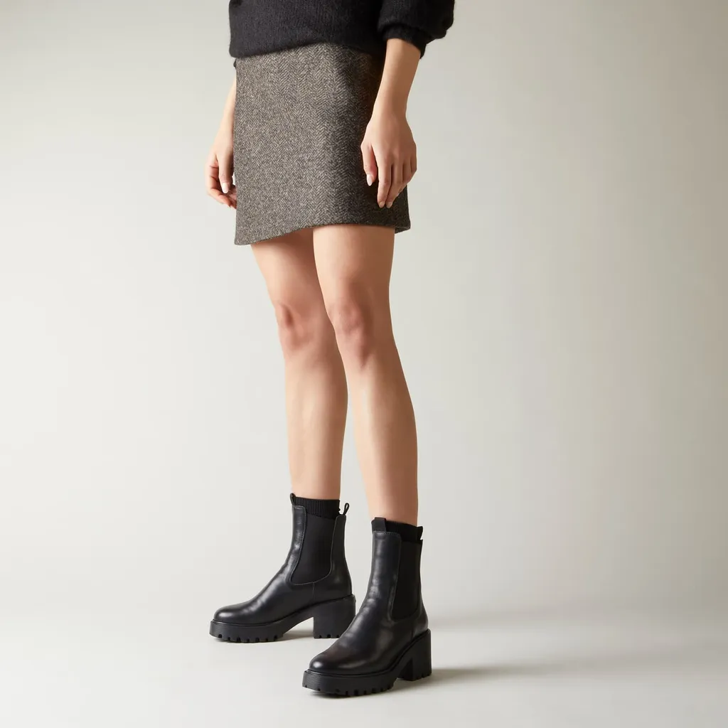 Hogan Round-Toe Slip-On Ankle Boots