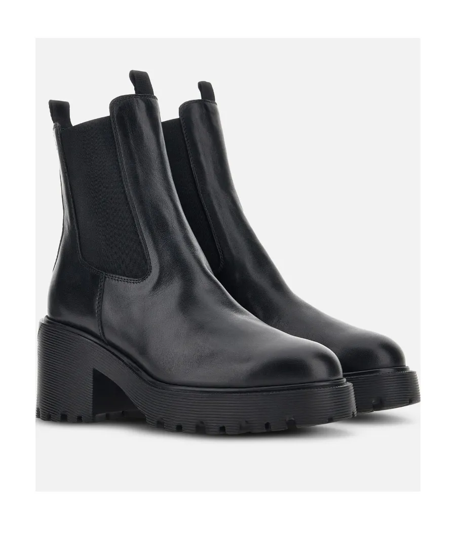 Hogan Round-Toe Slip-On Ankle Boots