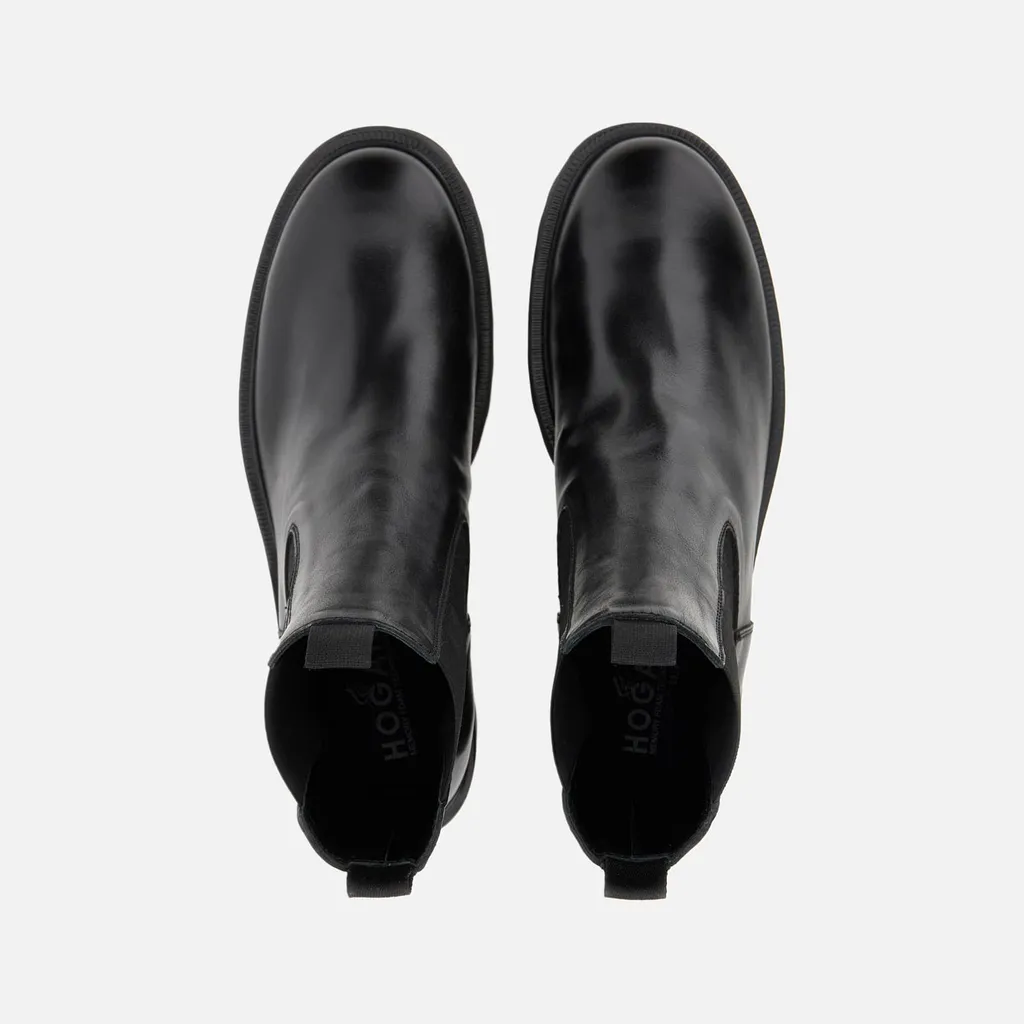 Hogan Round-Toe Slip-On Ankle Boots