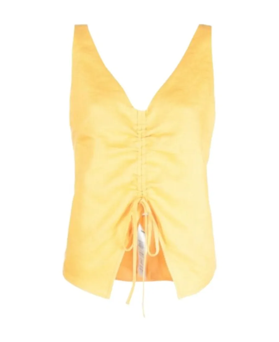 Linen Drawstring Top