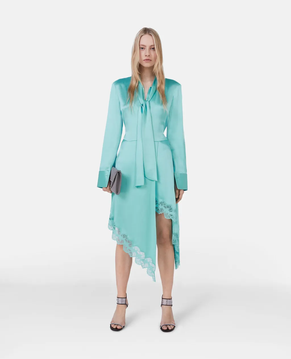 Stella Mccartney Double Asymmetric Hem Satin Dress