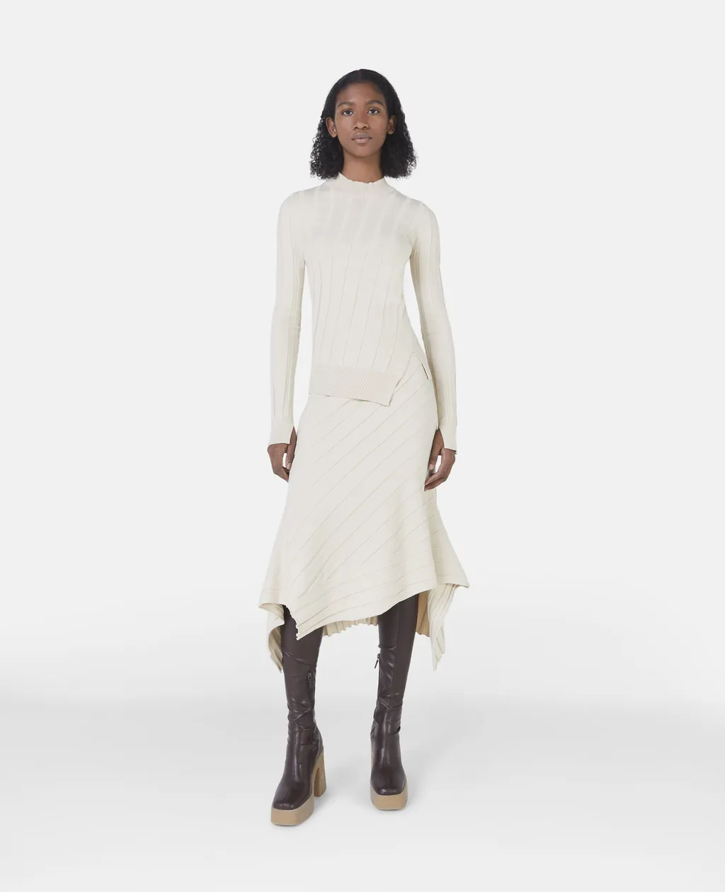 High-Neck Long-Sleeves Sweater