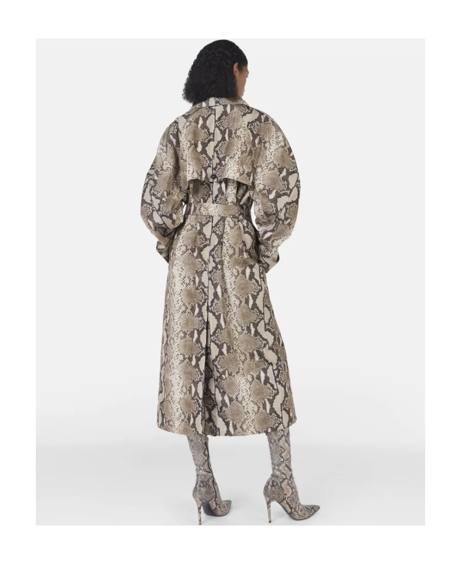 Stella Mccartney Graphic Printed Double Breasted Belted Trench Coat
