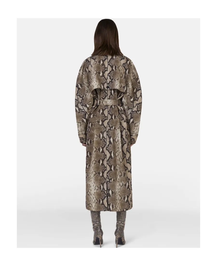 Stella Mccartney Graphic Printed Double Breasted Belted Trench Coat