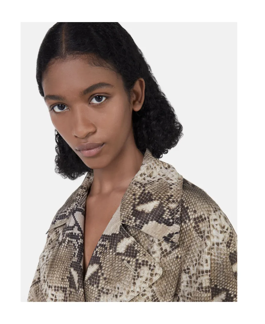 Stella Mccartney Graphic Printed Double Breasted Belted Trench Coat