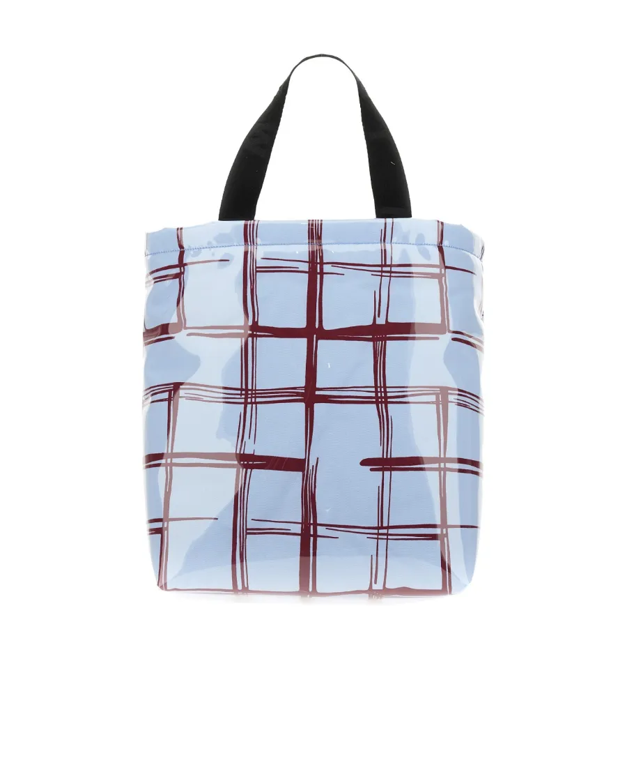 Marni Checked Logo Patch Tote Bag