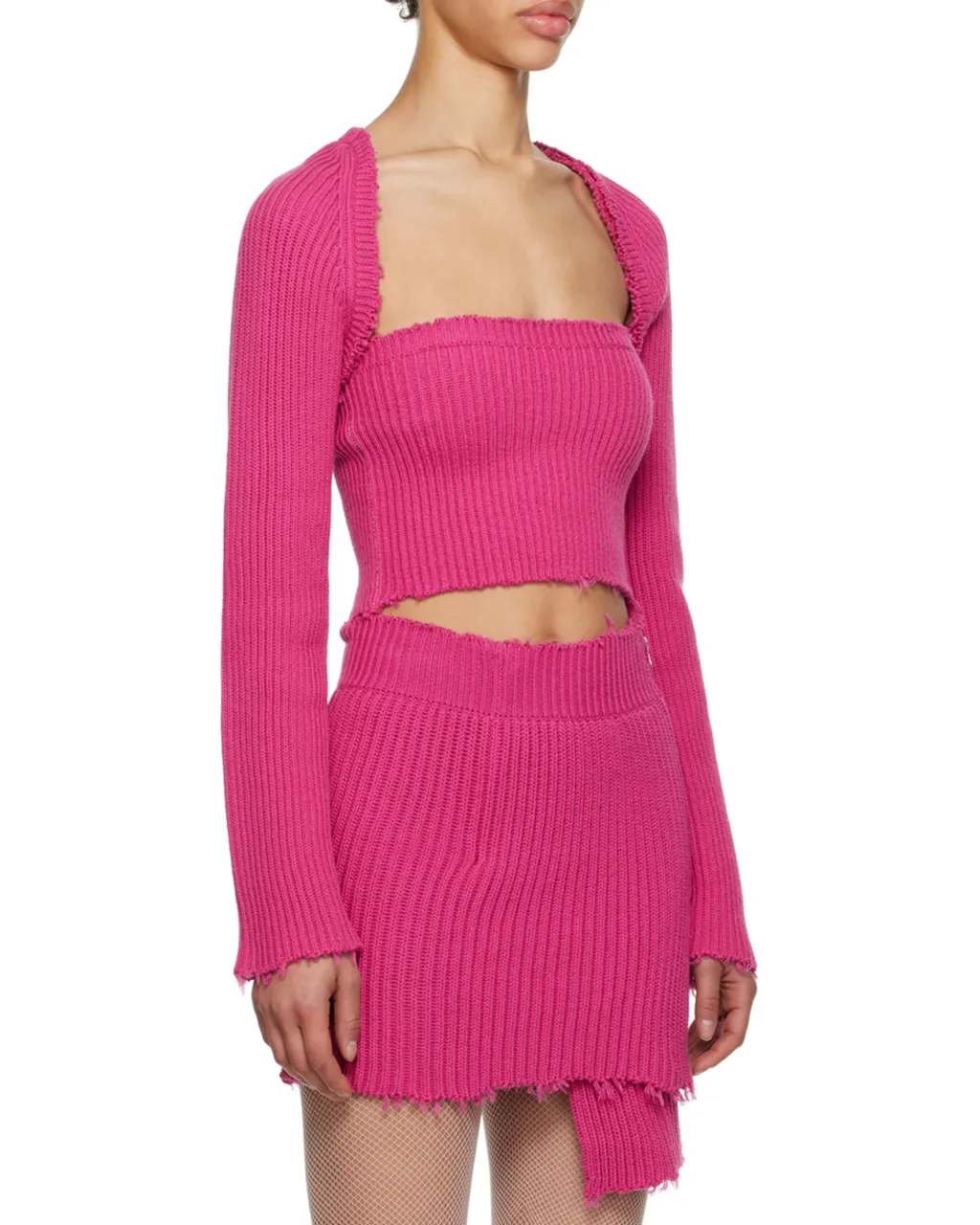 Long-Sleeved Woolen Cardigan