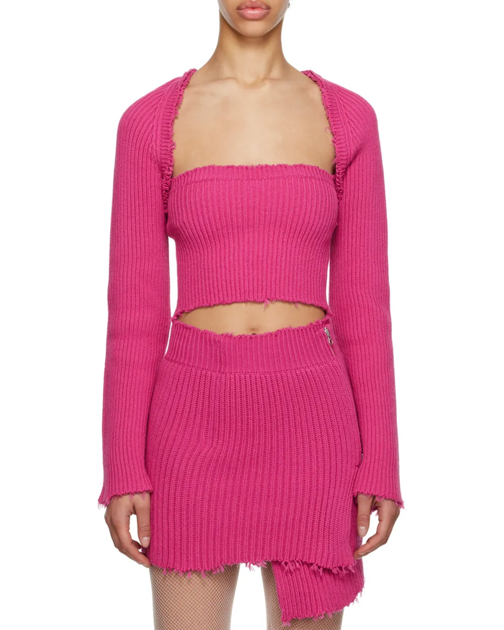 Long-Sleeved Woolen Cardigan