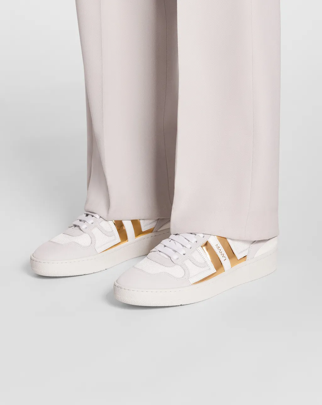 Lanvin Panelled Lace-Up Sneakers