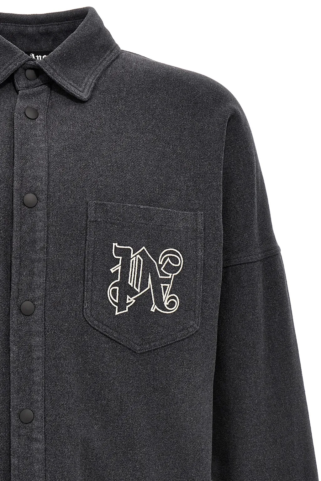 Palm Angels Monogram Embroidered Flannel Overshirt