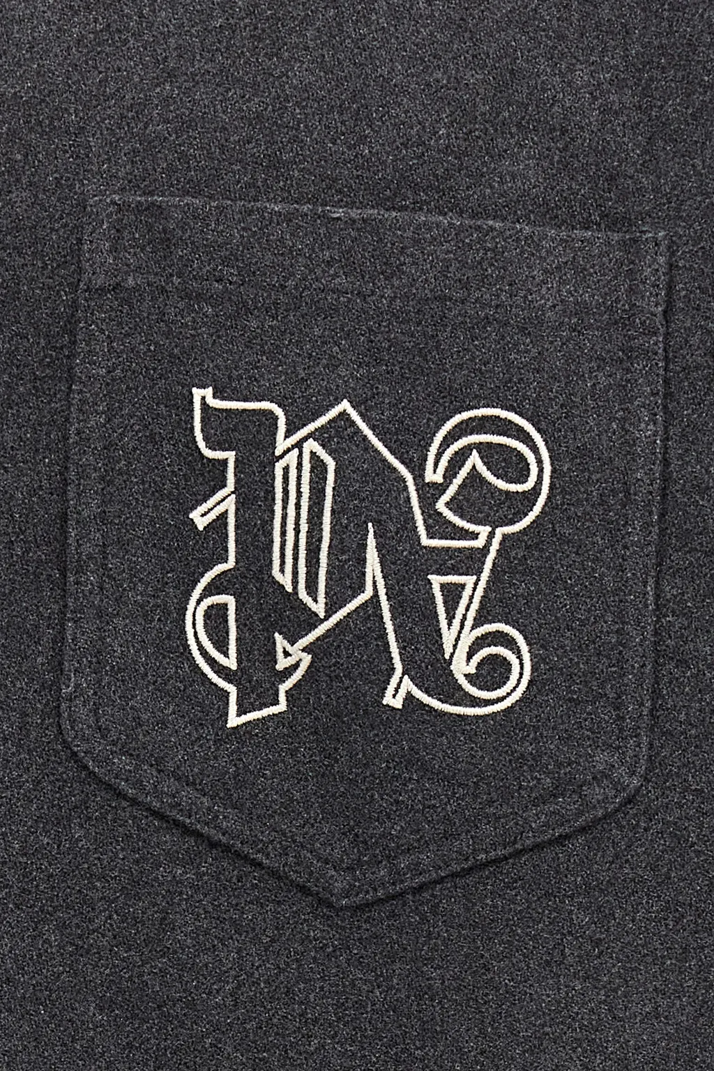 Palm Angels Monogram Embroidered Flannel Overshirt