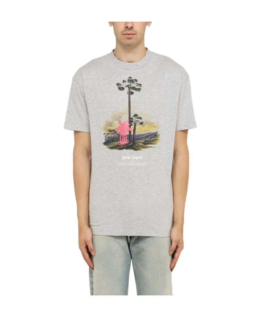 Palm Angels Palm Tree Printed Crewneck T-Shirt