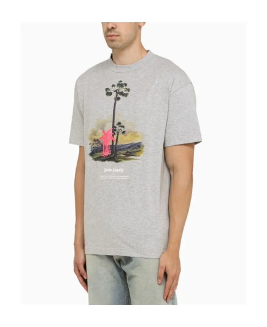 Palm Angels Palm Tree Printed Crewneck T-Shirt