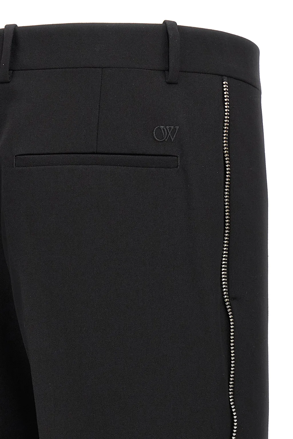 Off-White High Waist Straight Leg Pants