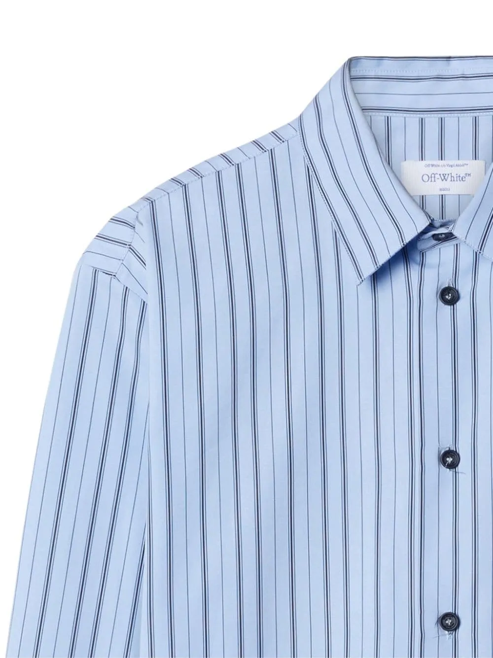 Off-White Striped Curved Hem Shirt