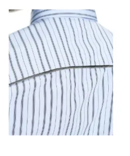 Off-White Striped Curved Hem Shirt