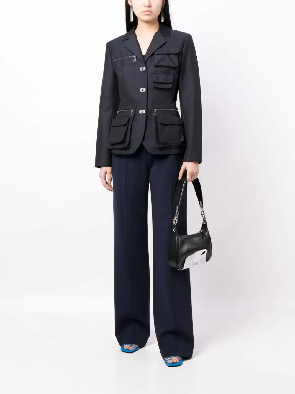 Off-White High Waist Straight Leg Pants