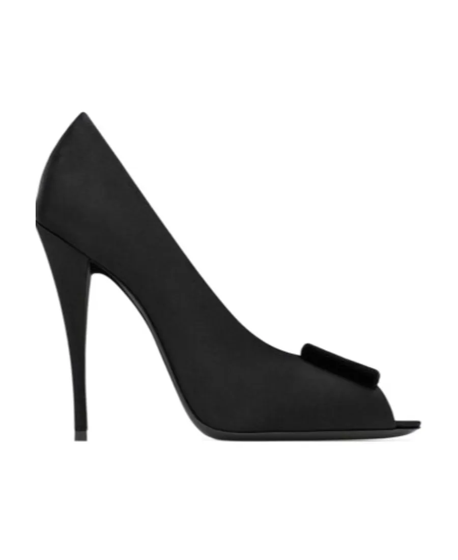 Saint Laurent Peep Almond Toe Pumps