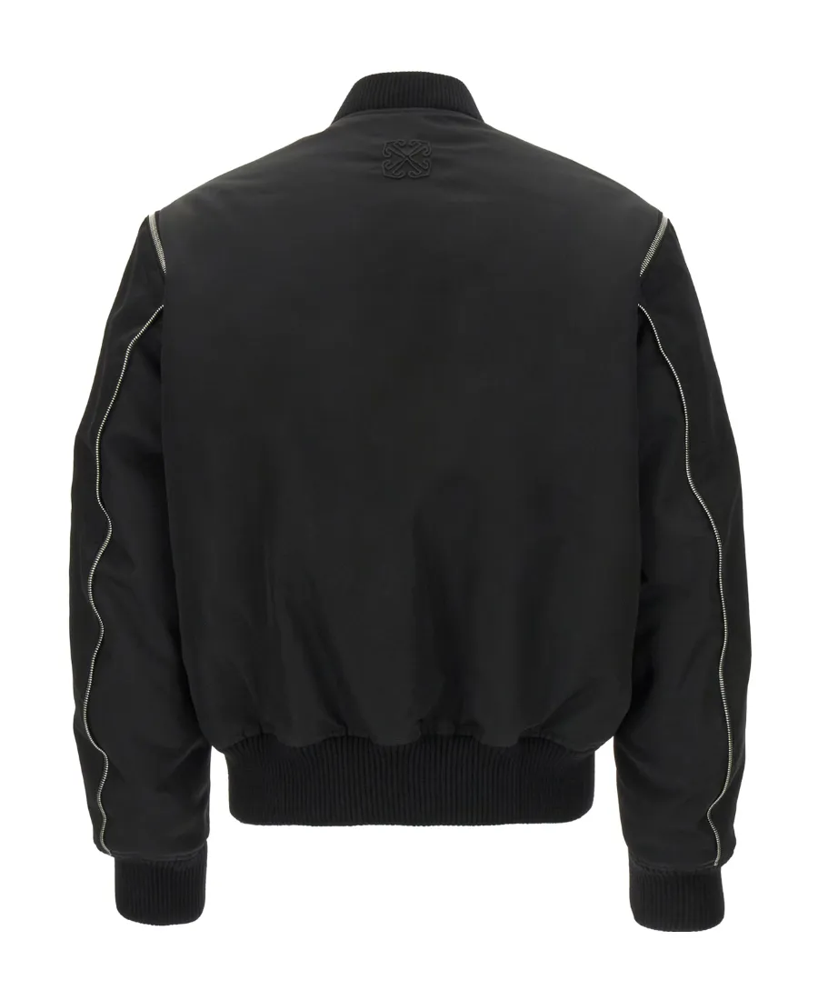 Off-White Zip-Up Long-Sleeved Jacket