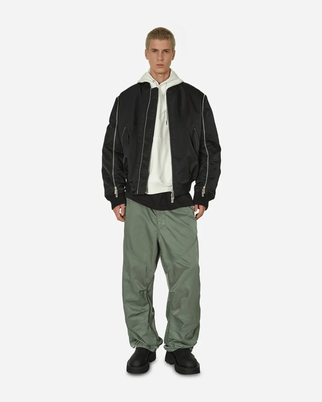 Off-White Zip-Up Long-Sleeved Jacket