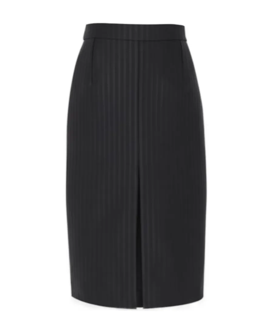 Saint Laurent Stripe Detailed Zipped Pencil Skirt