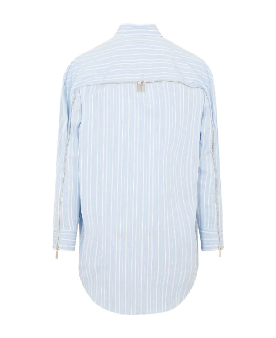 Off-White Pinstriped Long-Sleeved Poplin Shirt