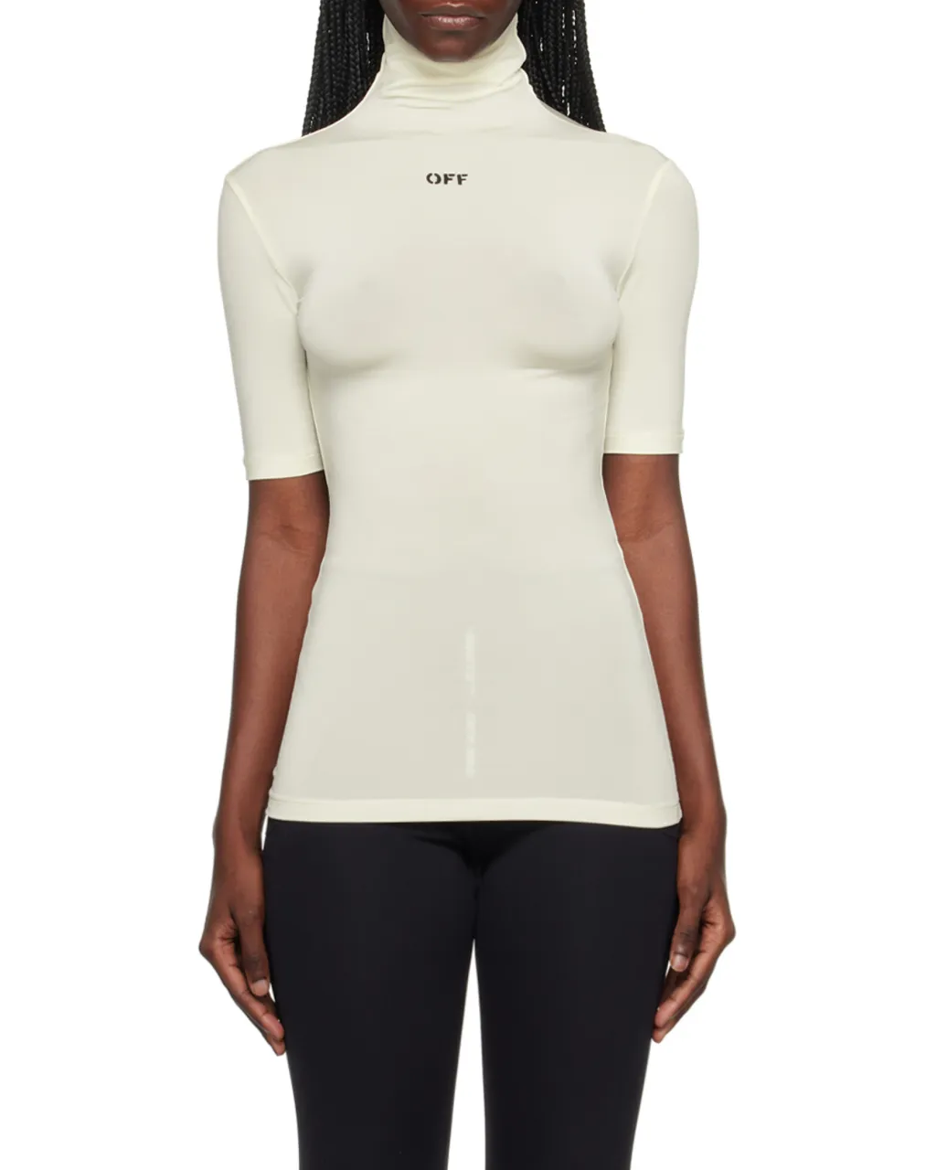 Off-White Logo Printed High Neck Top