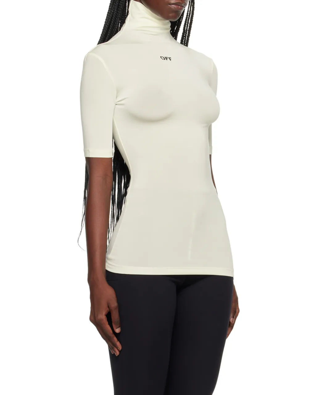 Off-White Logo Printed High Neck Top