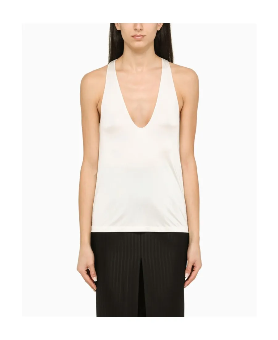 Saint Laurent U-Neck Sleeveless Tank Top
