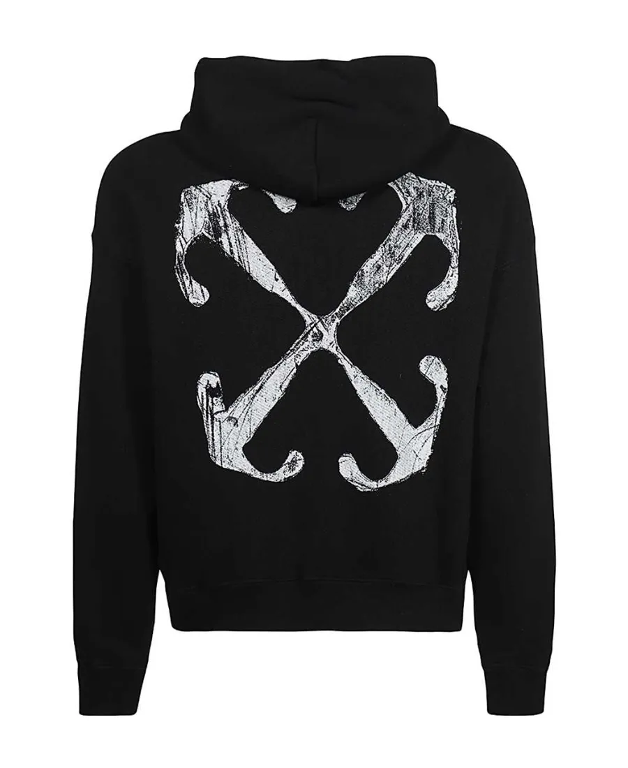 Off-White Scratch Arrow Printed Drawstring Hoodie