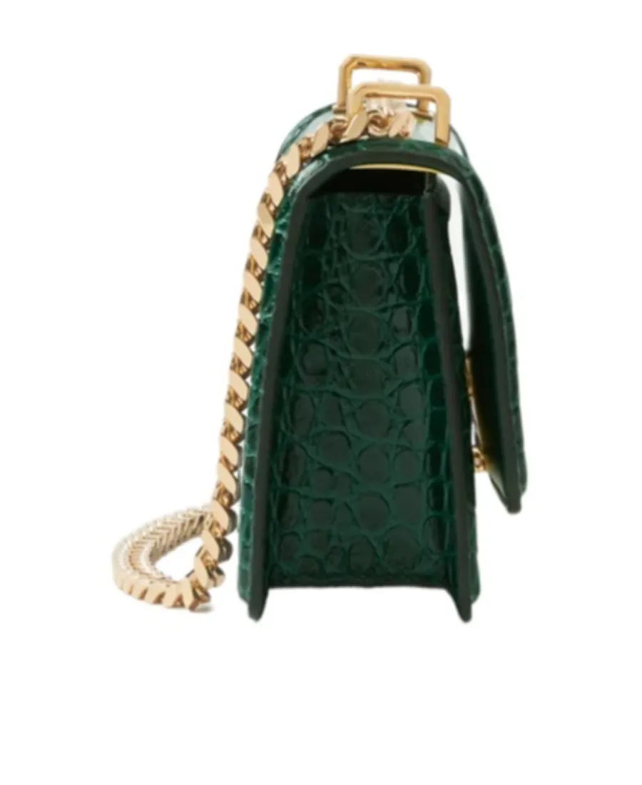 Mini Tb Crocodile-Effect Crossbody Bag