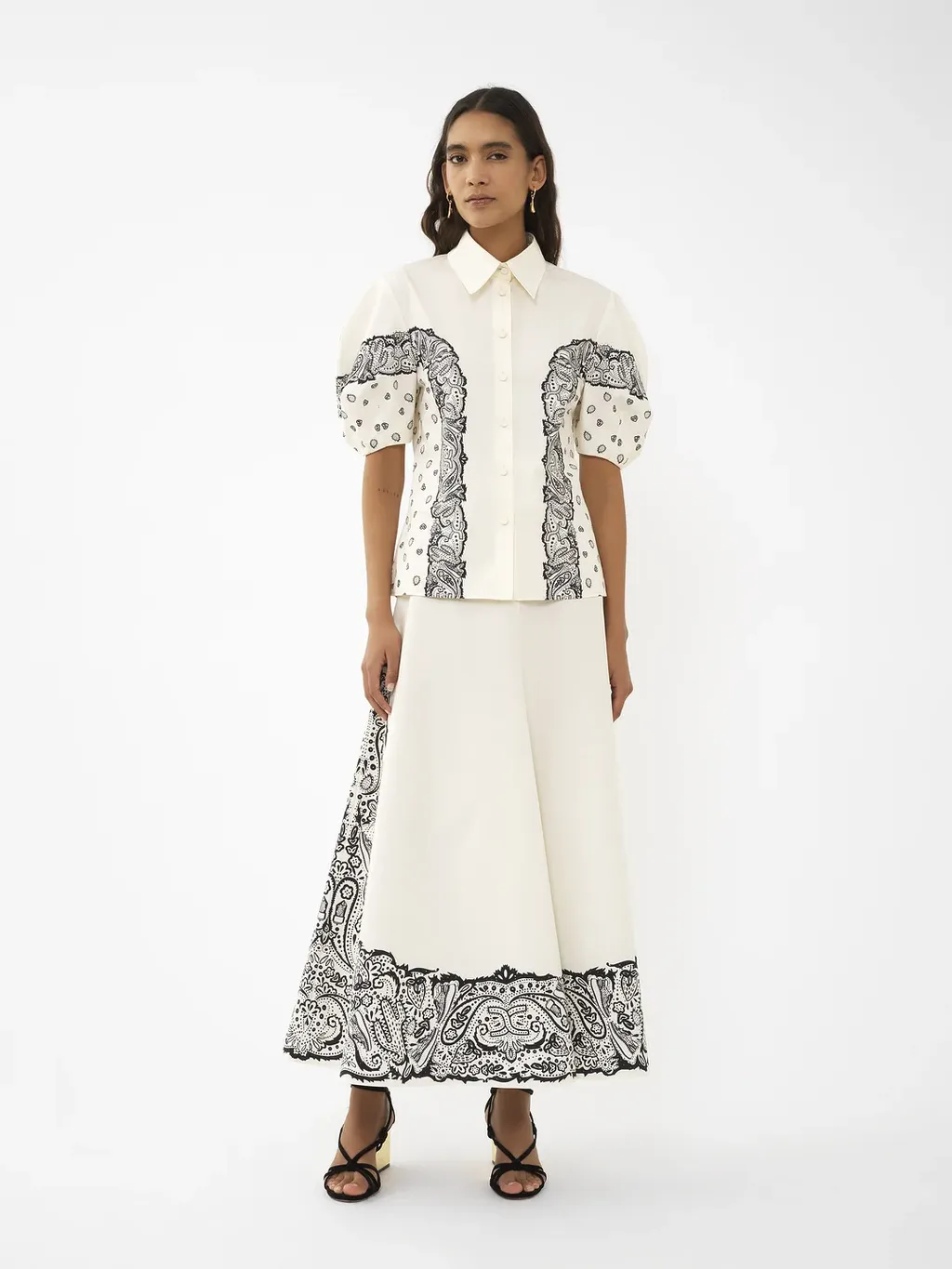 Chloé Bandana Motif Balloon-Sleeved Printed Shirt