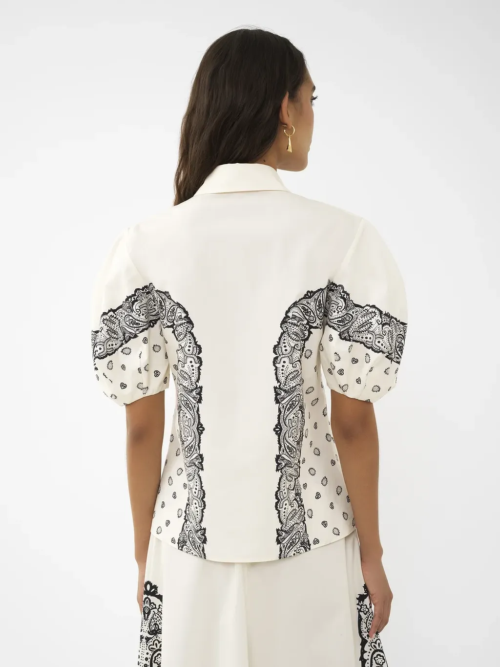 Chloé Bandana Motif Balloon-Sleeved Printed Shirt