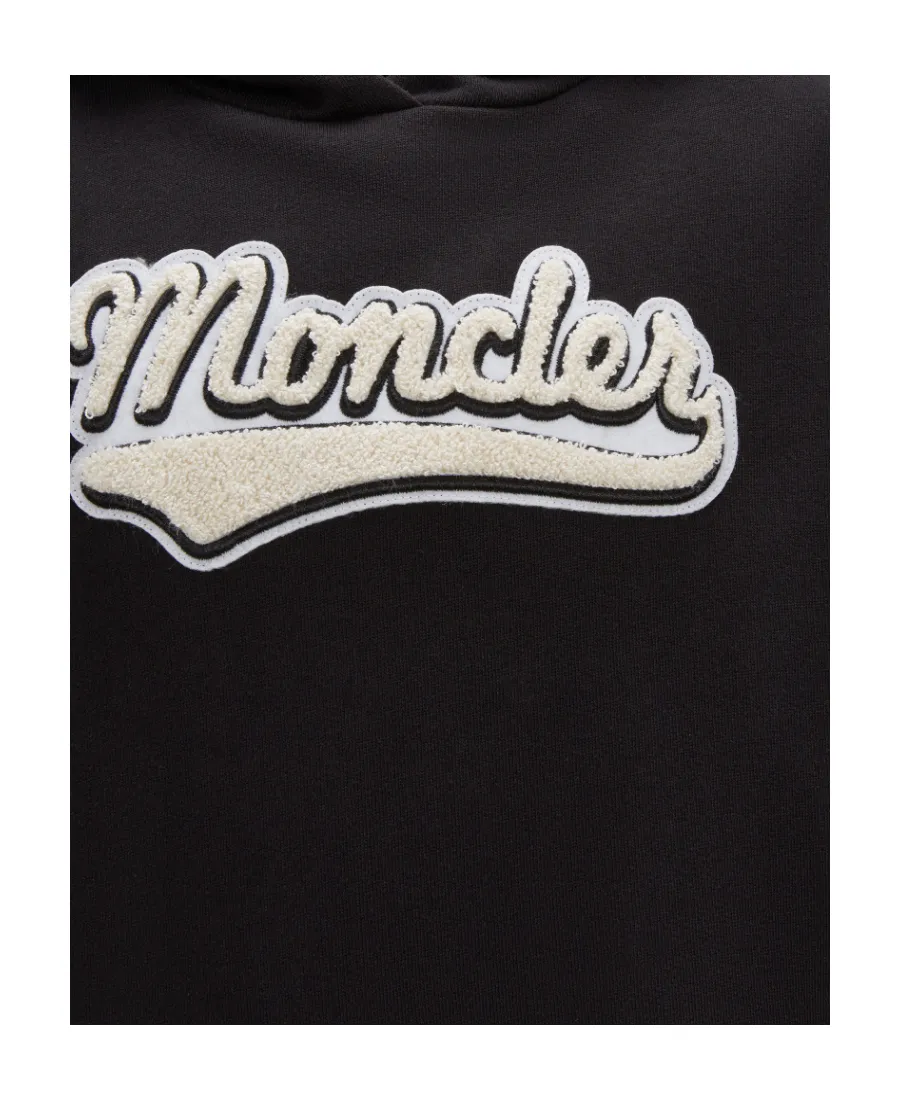 Moncler Enfant Logo Flocked Long-Sleeved Hoodie