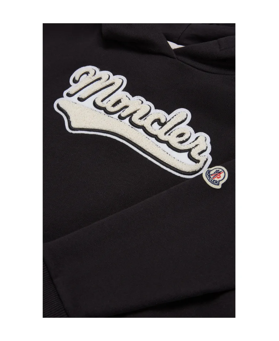Moncler Enfant Logo Flocked Long-Sleeved Hoodie